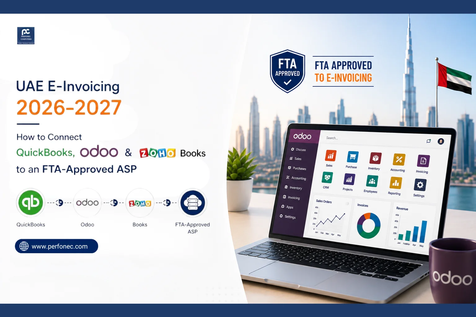 UAE e-invoicing 2026 QuickBooks Odoo Zoho Books FTA ASP connection guide Dubai